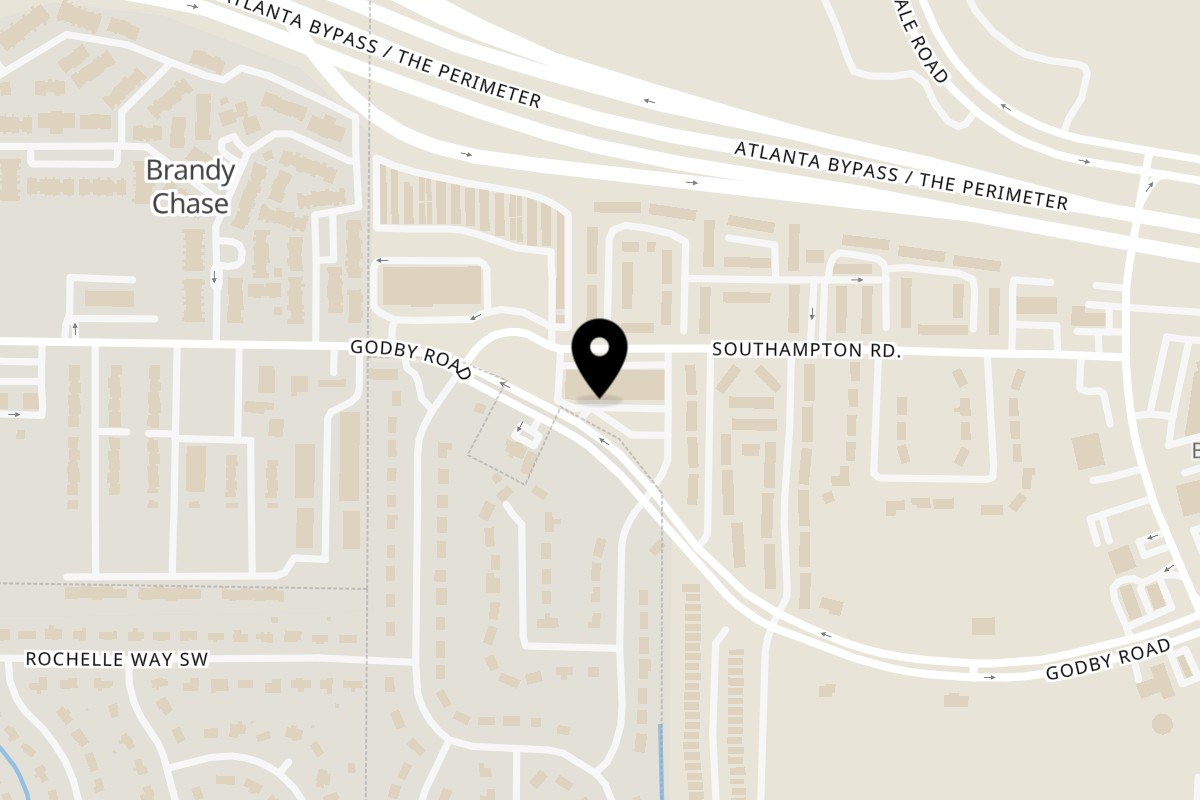 Map showing the location of WRAP - A - LOT Fresh Express on 2051 Godby Rd in Atlanta